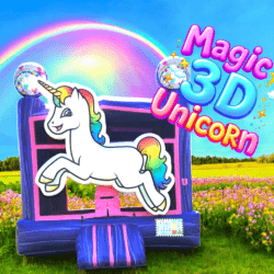 3D Unicorn Bounce House